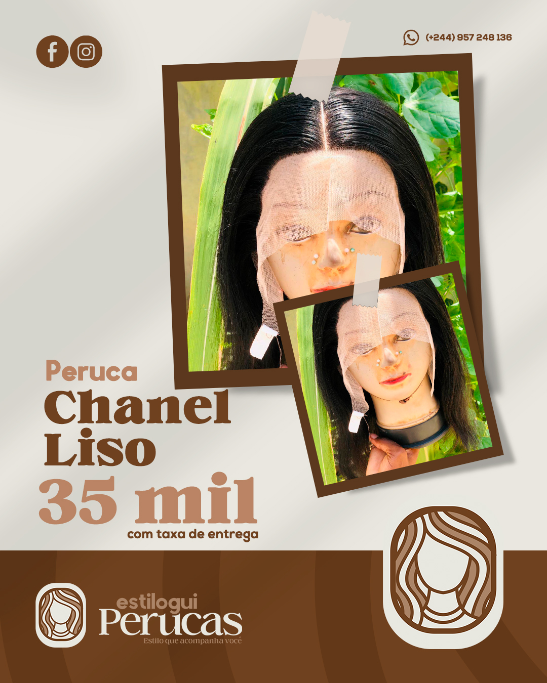 Peruca Chanel Liso